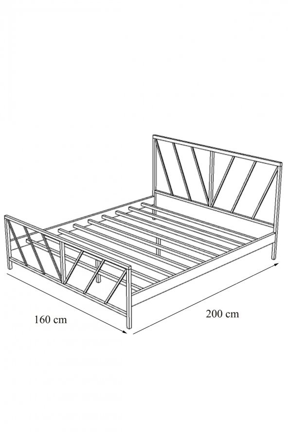 Metalia Gm 227 Gözde Beyaz Çift Kişilik Karyola 160X200 - 4