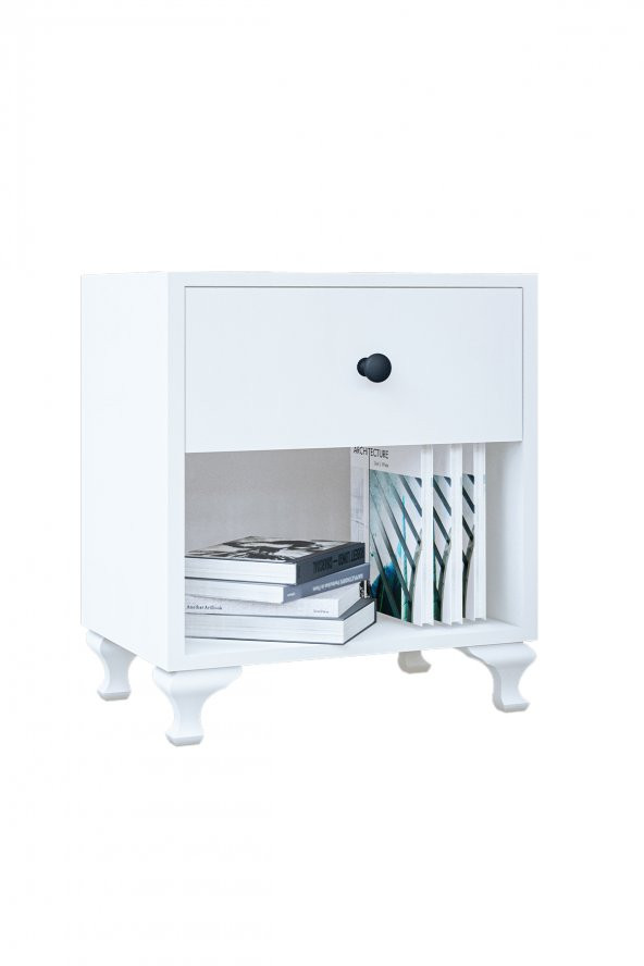 Metalia Gm 023 Beyaz Düğme Kulplu Komodin - 2