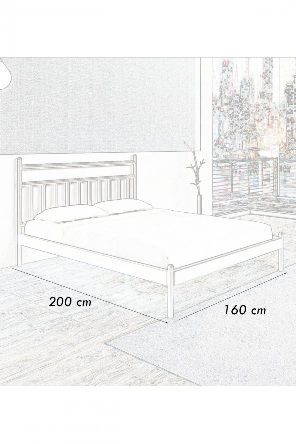 Metalia Gm 224 Limay Çift Kişilik Metal Karyola Siyah  160X200 Cm - 3