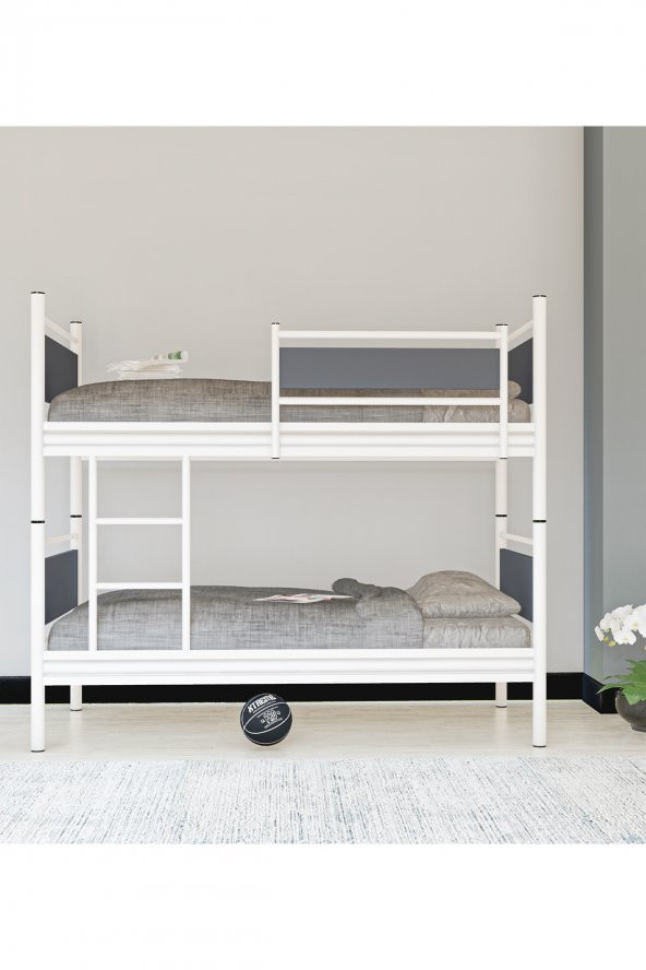 Metalia Gm 128 Star Ahşap Metal Ranza Beyaz-Antrasit Gri - 2