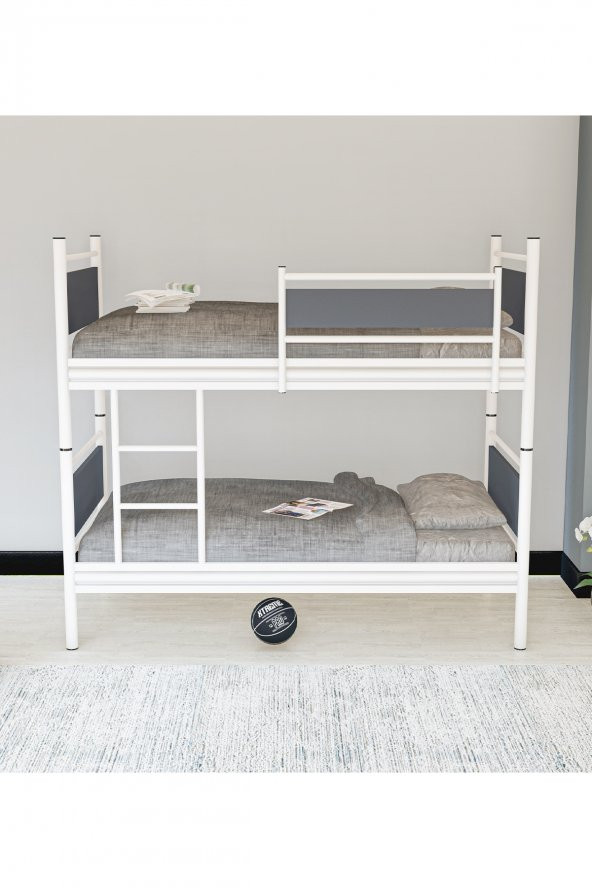 Metalia Gm 128 Star Ahşap Metal Ranza Beyaz-Antrasit Gri - 3