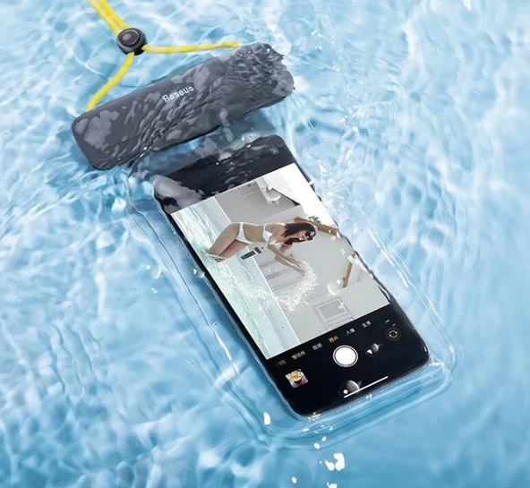 Baseus Profesyonel Su Gecirmez Telefon Kılıfı Havuz Deniz İçin Su Gecirmez Kılıfı 7.2 inç Kadar Kılıf - 4