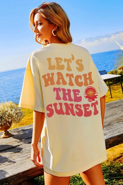 Unisex Lets Watch The Sunset Tasarım Tshirt