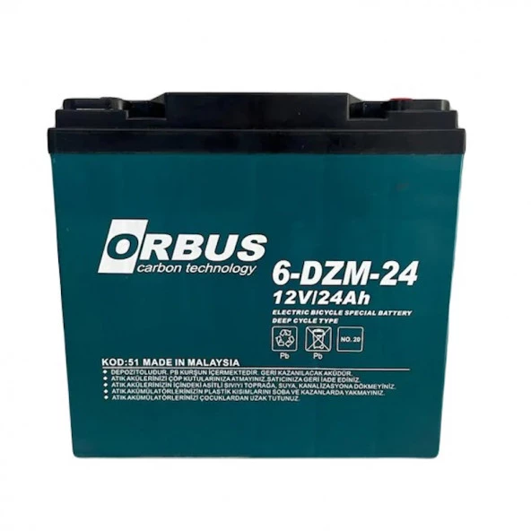 Orbus 12v 24 Ah Elektrikli Bisiklet Aküsü