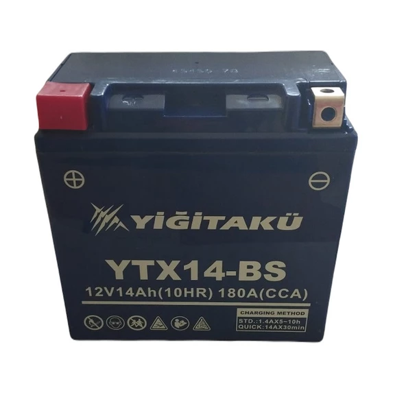 YİĞİT AKÜ 12 V 14 AH YTX14-BS Motorsiklet Aküsü