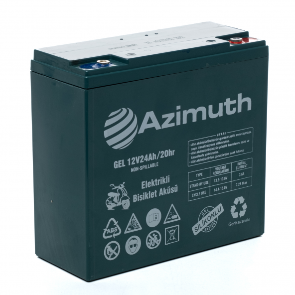 Azimuth 12v 24 Ah Amper Elektrikli Bisiklet Aküsü