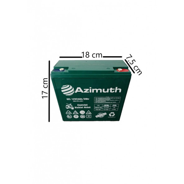 Azimuth 12v 24 Ah Amper Elektrikli Bisiklet Aküsü - 2