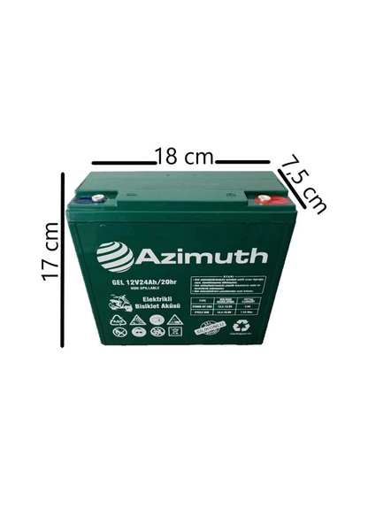Azimuth 12v 24 Ah Amper Elektrikli Bisiklet Aküsü 6lı Set - 3