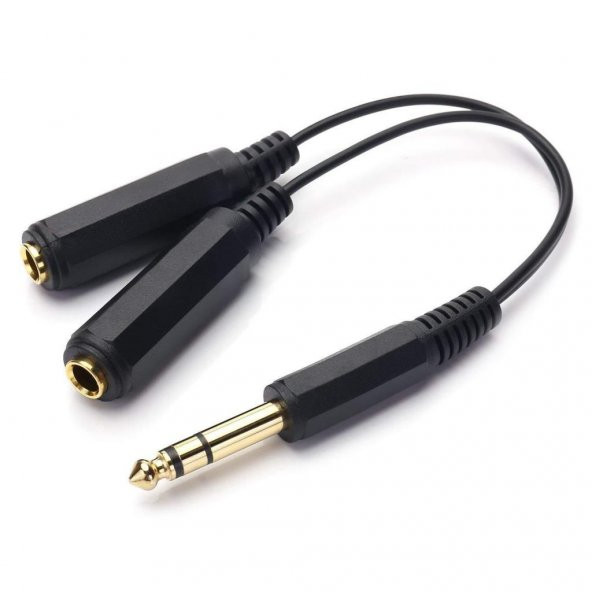 1x 6.3 mm Erkek to 2x 6.3 mm Dişi Stereo Çoklayıcı