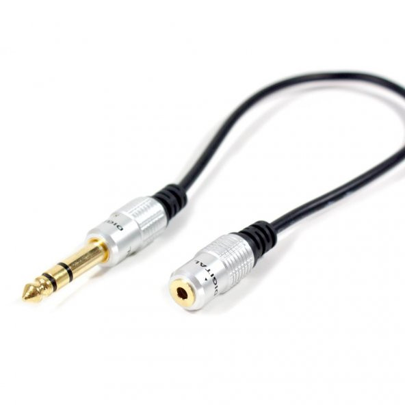 6.3 mm Erkek to 3.5 mm Dişi Kaliteli Stereo Çevirici Kablo