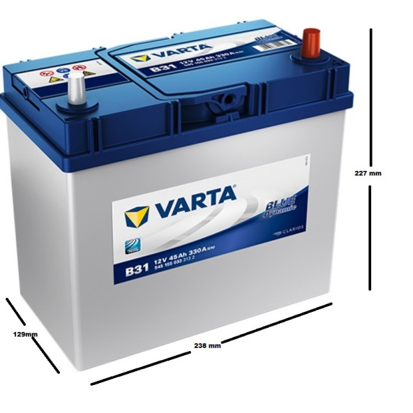 Varta Blue Dynamic B31 12 V 45 Ah 330 CCA Akü - 2