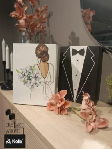 Crearthome Damat Bohçası,Damat Kutusu, Çeyiz Kutu Seti 3 lü Set - 4