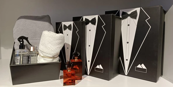 Crearthome Damat Bohçası,Damat Kutusu, Çeyiz Kutu Seti 3 lü Set - 8