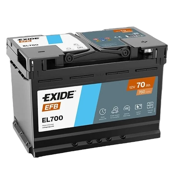 EXIDE 70 Ah EFB Start Stop 760 A(EN) Akü 2025 Üretim
