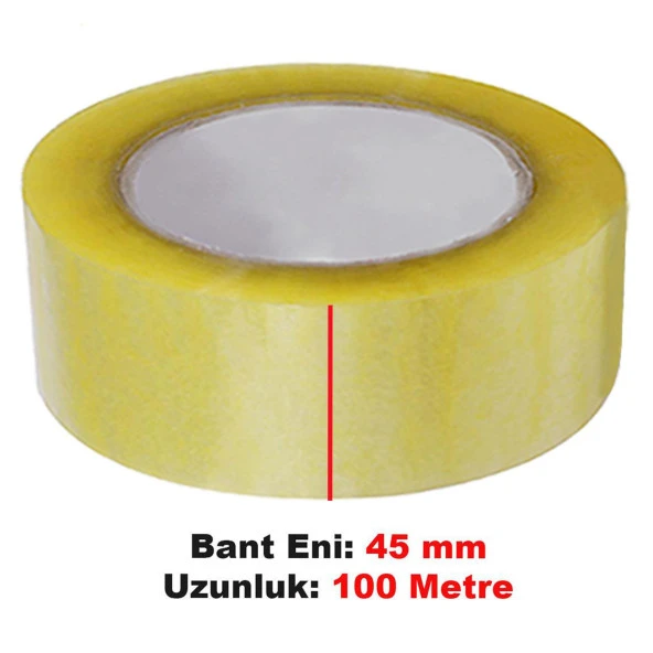 Koli Bandı 45 mm x 100 Mt Şeffaf Güçlü Yapışkanlı Kopmayan Bant 72 Adet - 2