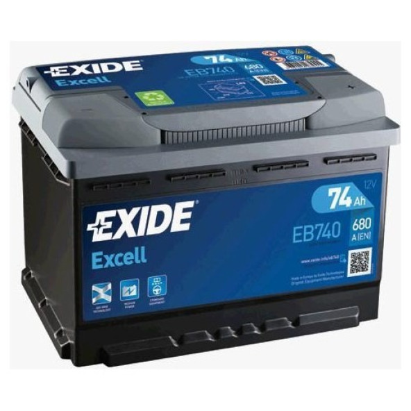 Exide 12V 74Ah Amper 680Cca Excell (72Ah Kutu)