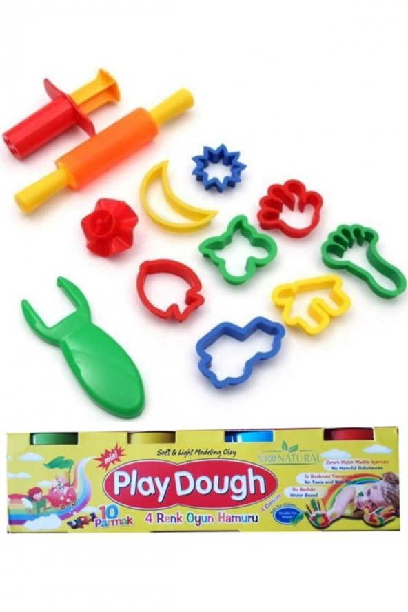 Play Dough Mahi 4 Renk Oyun Hamuru 160 Gr + Colorbank Mutfak Oyun Hamuru