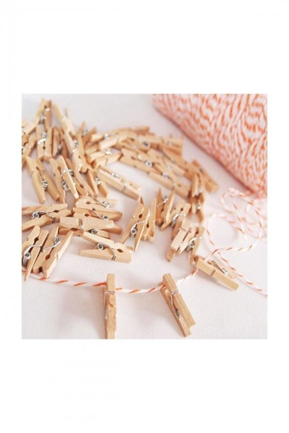 Natural Küçük Ahşap Mini Mandal Fotoğraf Not Tutucu Mandal 25 Adet