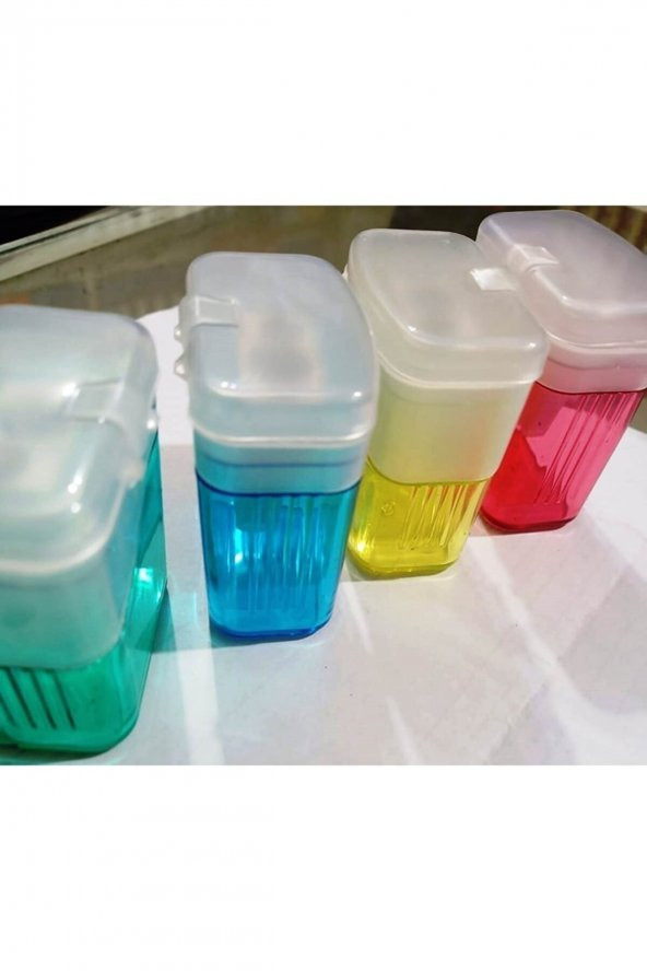 Ark Çift Açacaklı Geniş Hazneli Kapaklı Kalem Traş 4 Adet - 2