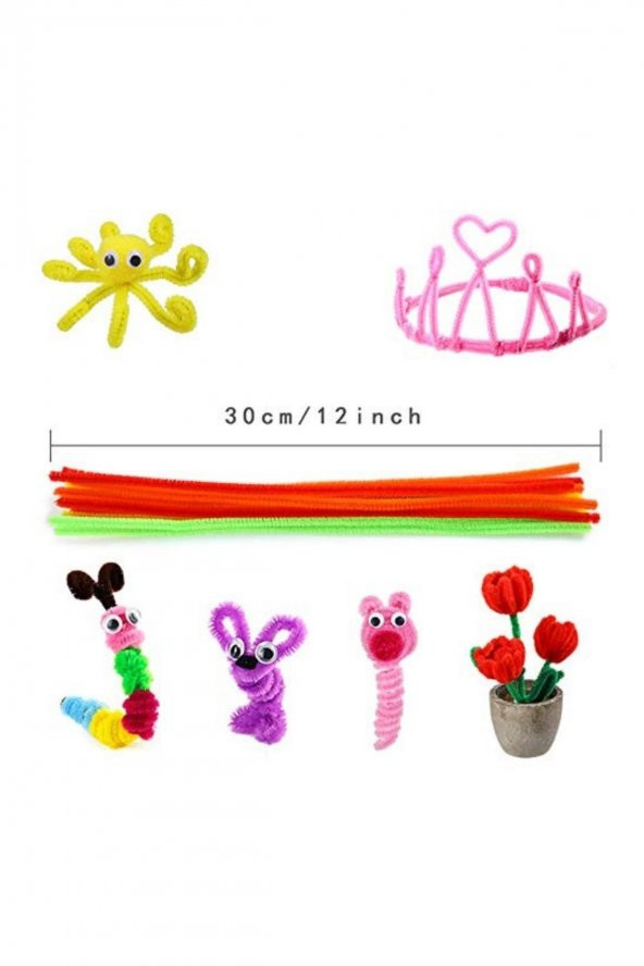 Artlantis Şönil Renkli 30 cm 50li 1 Paket 30 cm Renkli Tüylü Tel 50li - 3