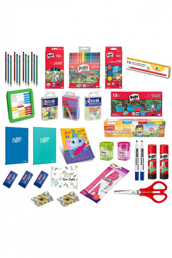 Pritt 1. Sınıf Kırtasiye Seti 28 Parça Full Set Okula Başlıyorum Seti