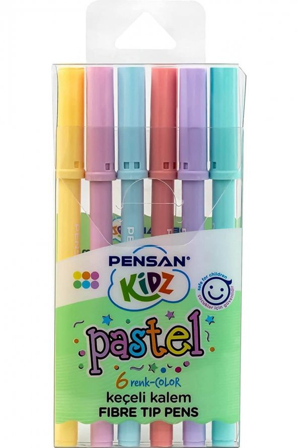 Pensan Kidz 6lı Keçeli Boya Kalemi - Pastel Renk / 99090