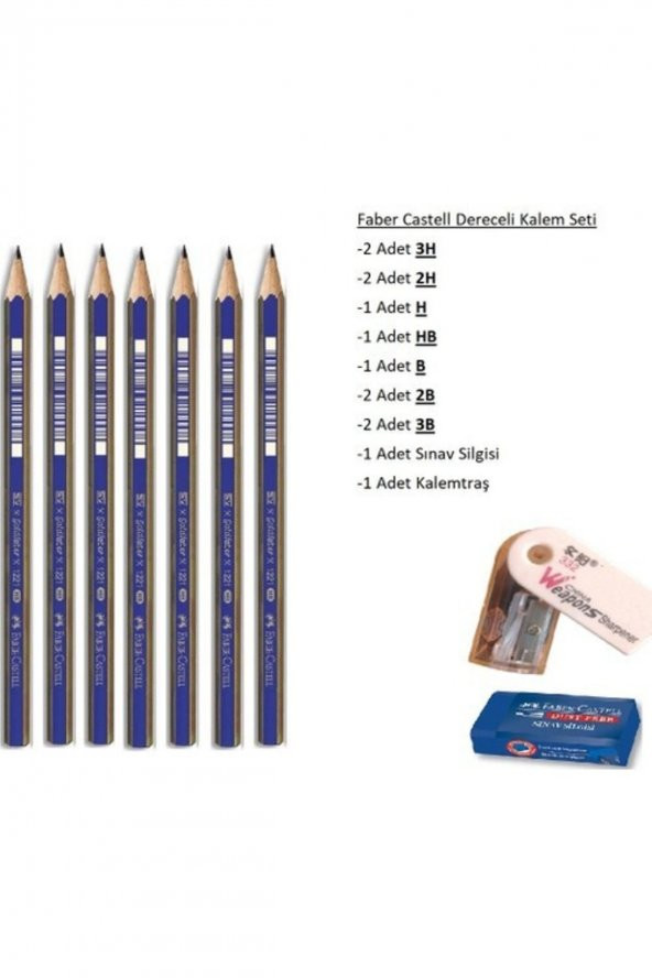 Faber Castell Faber-castell Resim Kalemi Faber Dereceli Kalem Seti Karakalem Seti 3h 2h Hb B 2b 3b Set