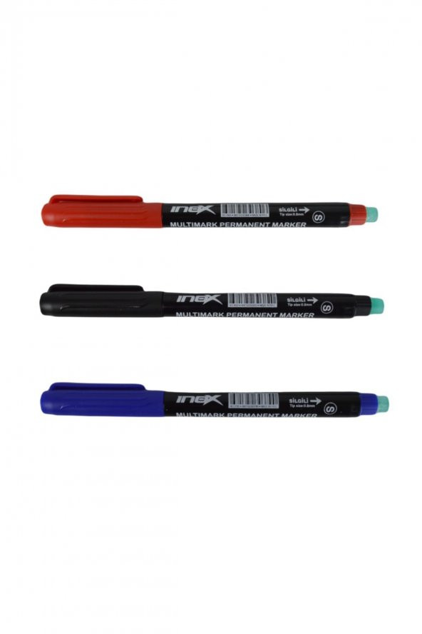 inox Cd Asetat Kalemi S Uç 0.8 Mm Siyah Kırmızı Mavi