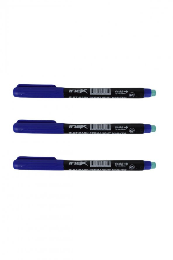 inox Cd Asetat Kalemi S Uç 0.8 Mm 3 Lü mavi