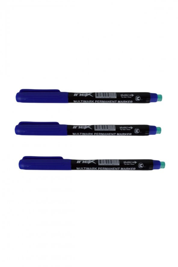 inox Cd Asetat Kalemi M Uç 0.8 Mm 3 Lü mavi