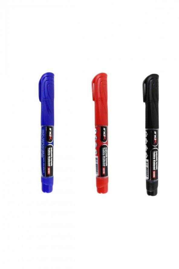 inox Kartuşlu Beyaz Tahta Kalemi Siyah Mavi Kırmızı 3 Adet Mürekkep Hediye - 2