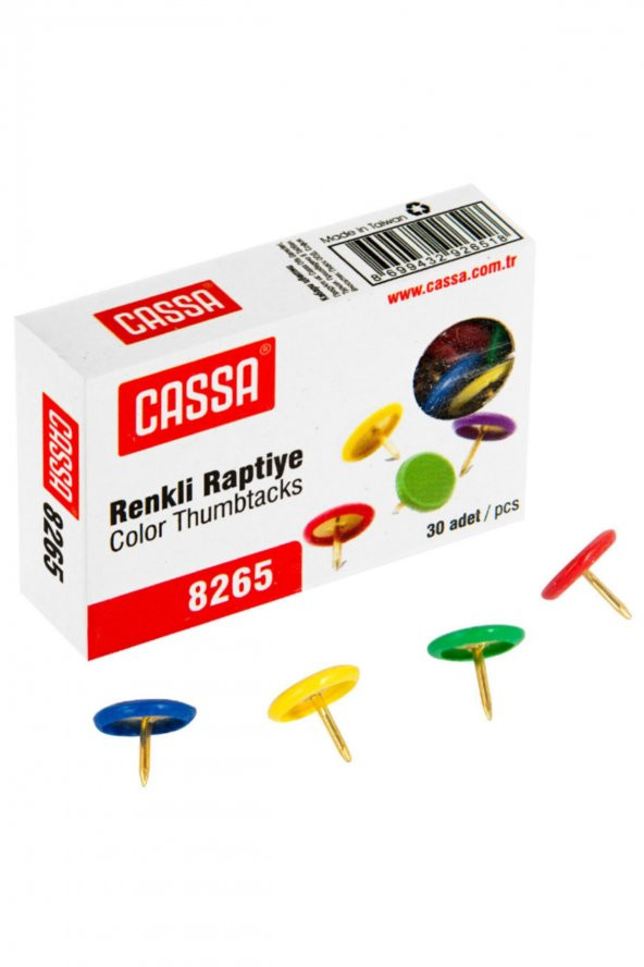 Raptiye Renkli Pvc Kaplı 30 Lu (12 Paket) 8265