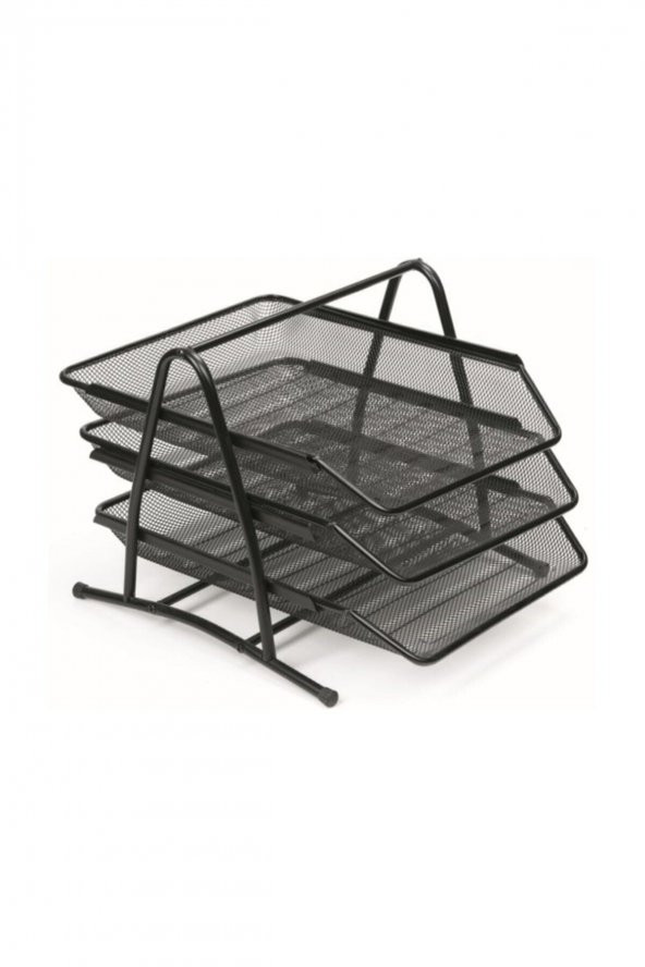 Temat Evrak Rafı-3lü Siyah Mane