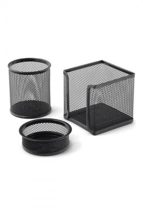 inox 0683 Fıle 3 Lu Ofıs Set Sıyah