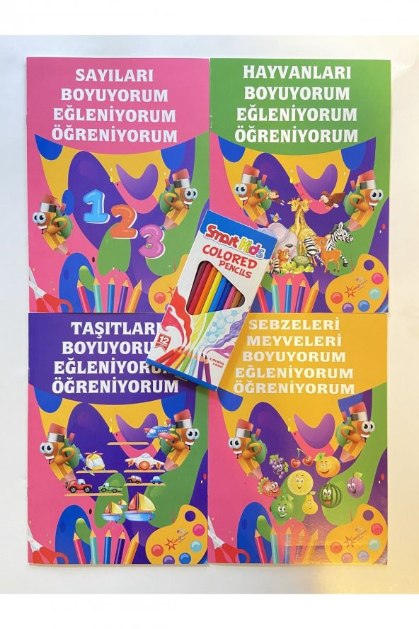 Smart Kids Kuru Boya Ve Eğitici Öğretici Boyama Seti