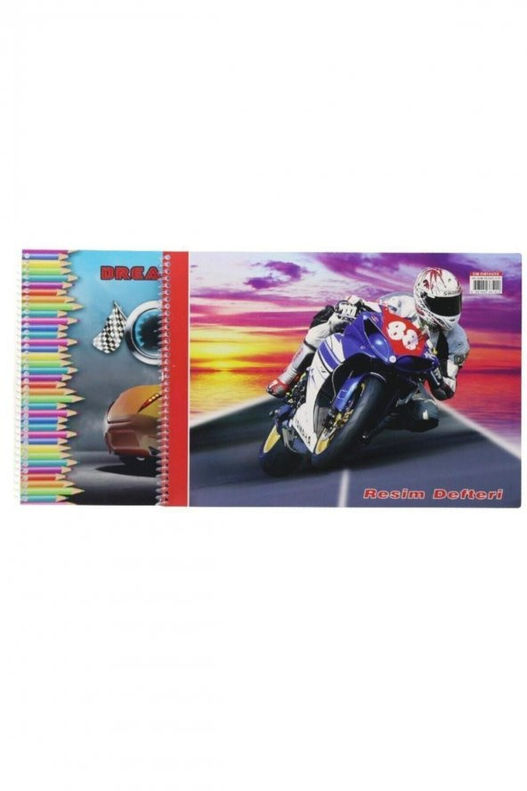 Güntem Sim Spiralli Resim Defteri  Muhtelif Kapak Renkleri 24*34 cm