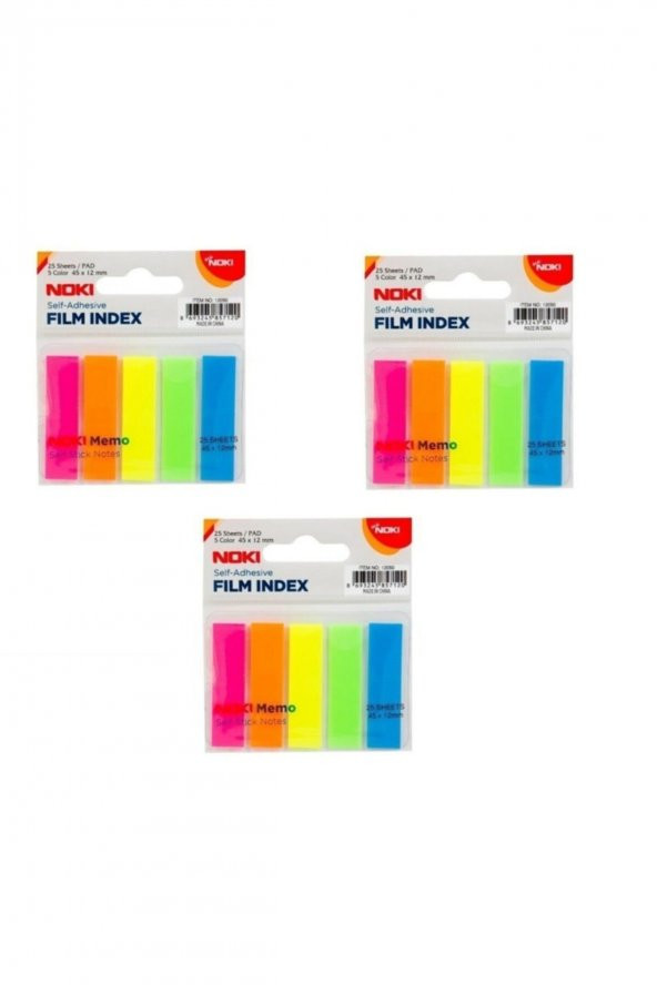 Memo Film Index 5 Renk 12x45mm 25 Yp. 3 Adet