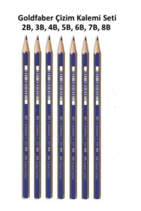 Faber Castell Goldfaber Çizim Kalemi Seti 2b 3b 4b 5b 6b 7b 8b Dereceli Kalem Seti Lüx