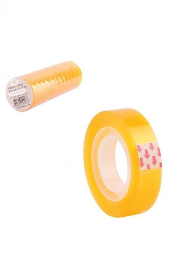 Dekorartss 12li Şeffaf Para Bandı 30 Metre Kırtasiye Bandı Seloteyp Selobant Bant