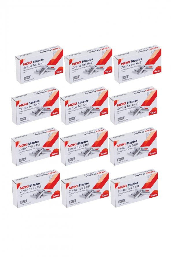 Noki Büyük Zımba Teli No:24/6 1000li X 12 Paket