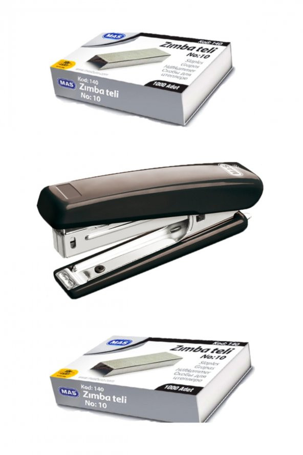 Mas Zımba Makinesi Ve 2000 Tane Tel Ofis Zımba Makinesi Tel Bükmez Paslanmaz Avantajlı Set No-756