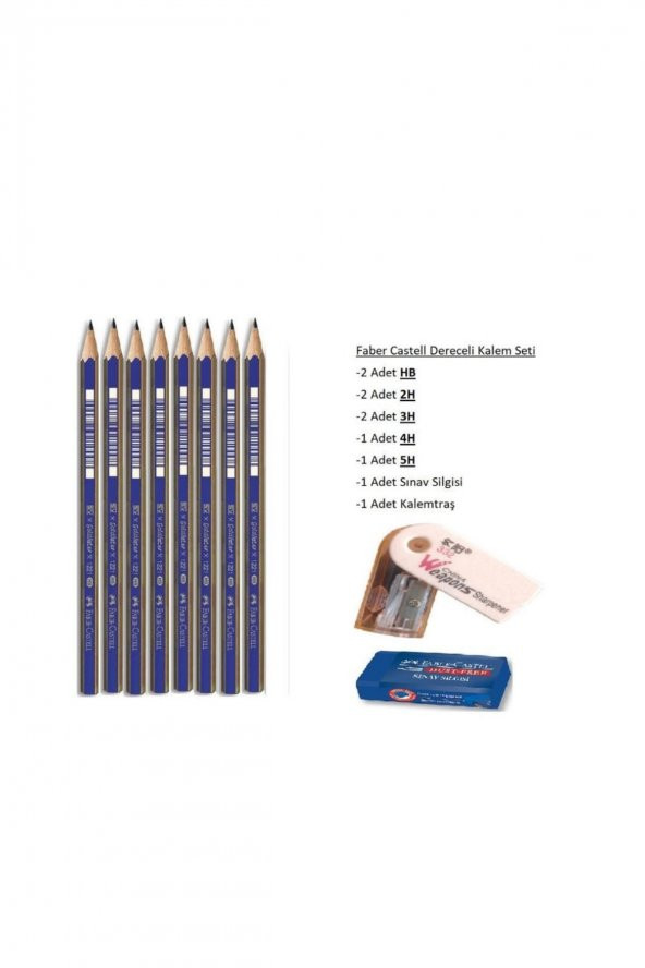 Faber Castell Resim Kalemi Faber Dereceli Kalem Seti Karakalem Seti 5h 4h 3h 2h Hb 8li Set
