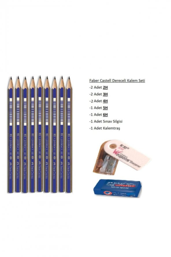 Faber Castell Resim Kalemi Faber Dereceli Kalem Seti Karakalem Seti 6h 5h 4h 3h 2h 8lü Set