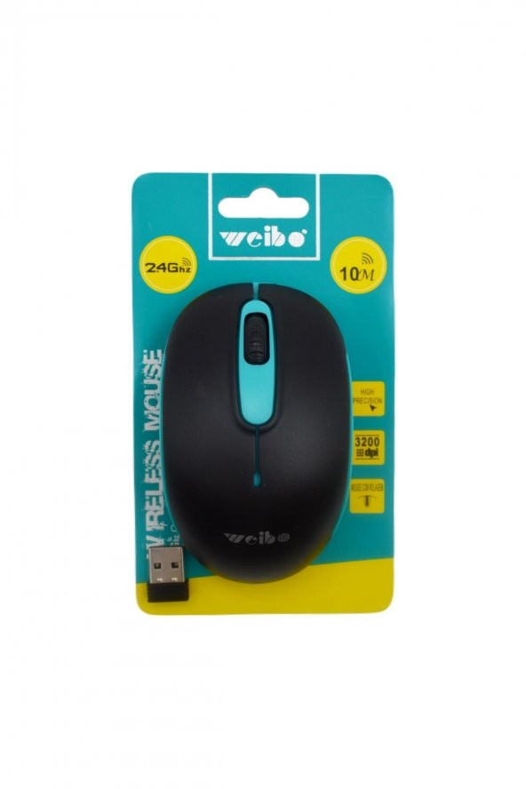 Linea Weibo 1600/2400/3200 Dpi Kablosuz Mouse 2.4 Ghz Rf-4005 Siyah/mavi