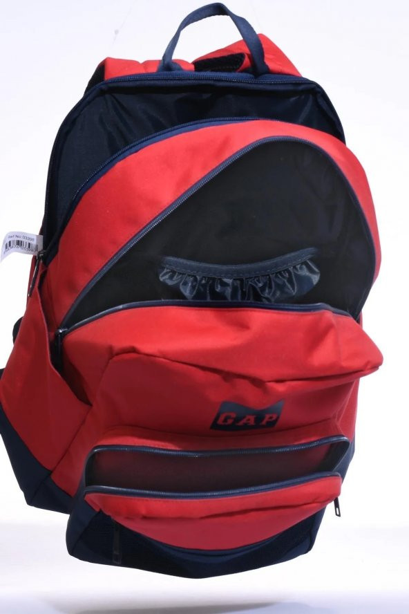 Gap Çok Gözlü Unisex Okul Günlük Sırt Çantası Kırmızı-Lacivert 03398 - Resim 4