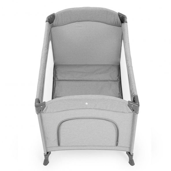 Gulz Omega Anne Yanı Sallanır Cibinlikli Oyun Parkı Bebek Beşik 70x110 cm + Visco Yatak Dark Grey - 6