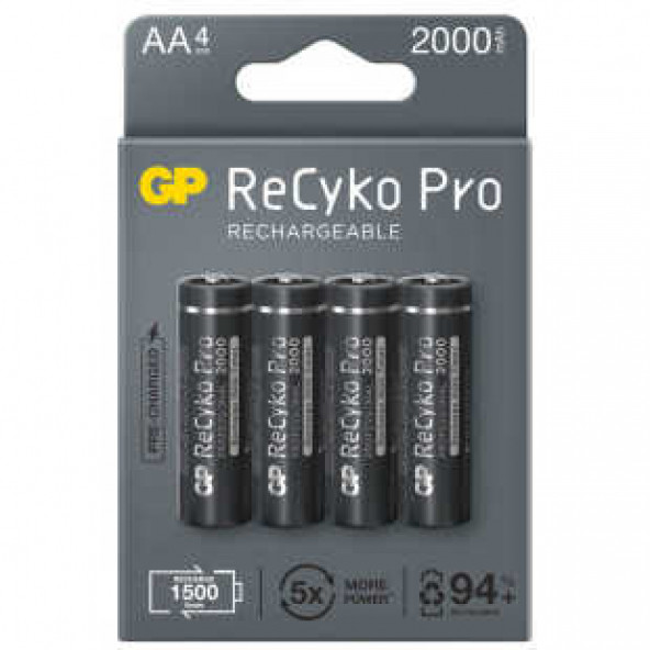 GP Batteries ReCyko Pro 2100 Serisi 2000 mAh AA Kalem Ni-Mh Şarjlı Pil