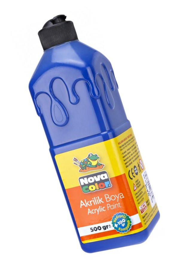 Akrilik Boya 500 gr 4 Renk 1 Paket Su Bazlı Akrilik Boyası Hobi Sanatsal Boya Tuval Ahşap Metal Ağaç Taş Beton - 5