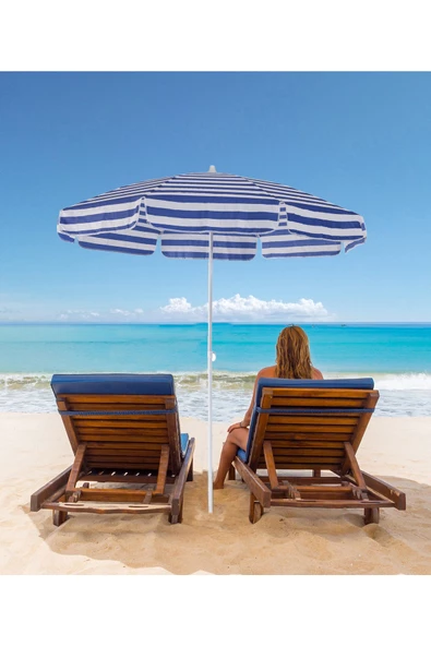 Exent 200 cm Plaj Şemsiyesi, bahçe şemsiyesi, balkon şemsiyesi, eğilebilen şemsiye - 4