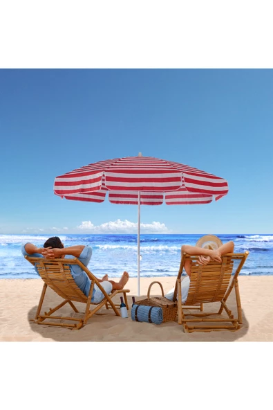 Exent 200 cm Plaj Şemsiyesi, bahçe şemsiyesi, balkon şemsiyesi, eğilebilen şemsiye - 11